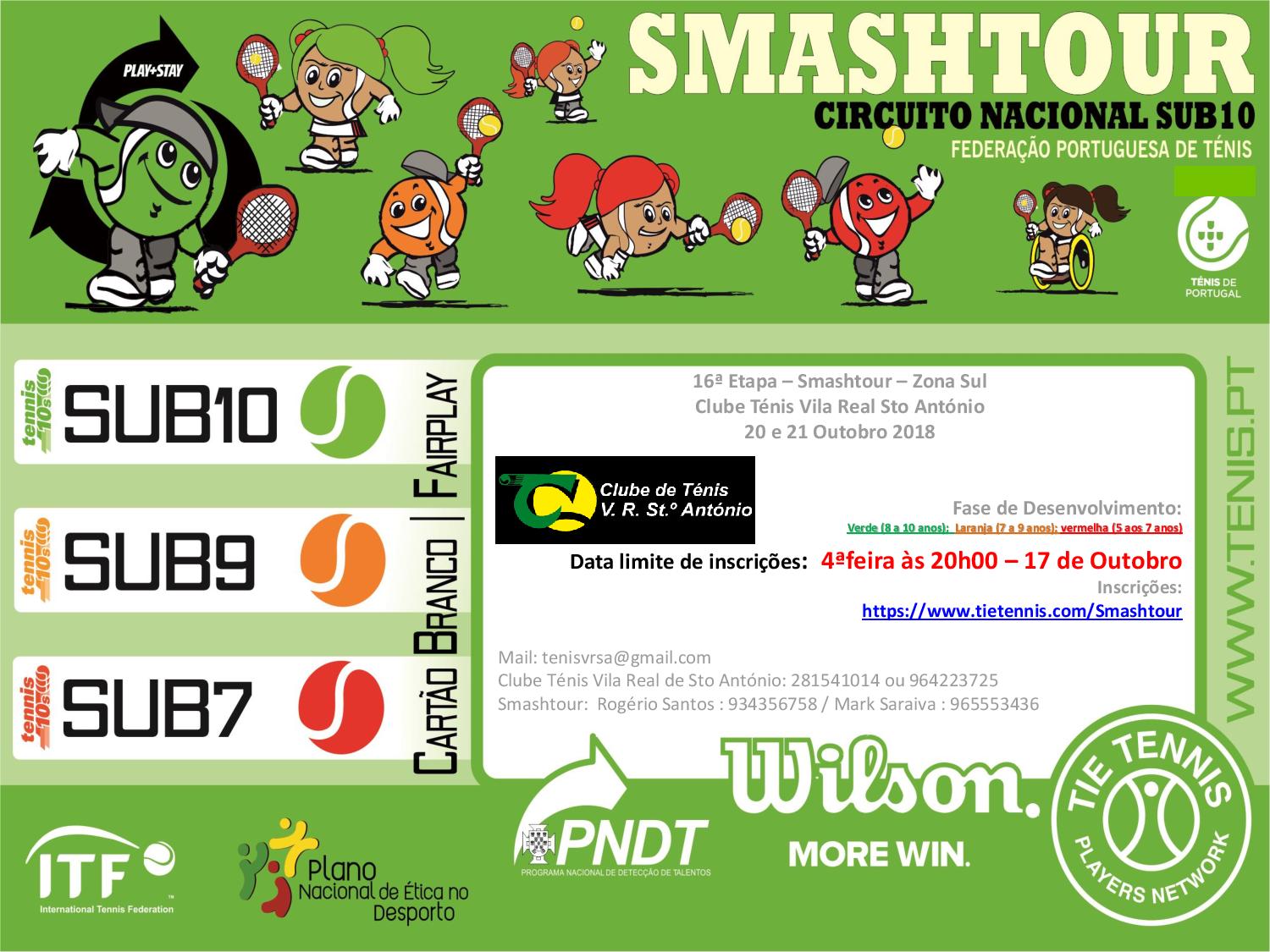 Próximo Evento Smashtour 2018 - 20 e 21 de Outubro no CTVRSA