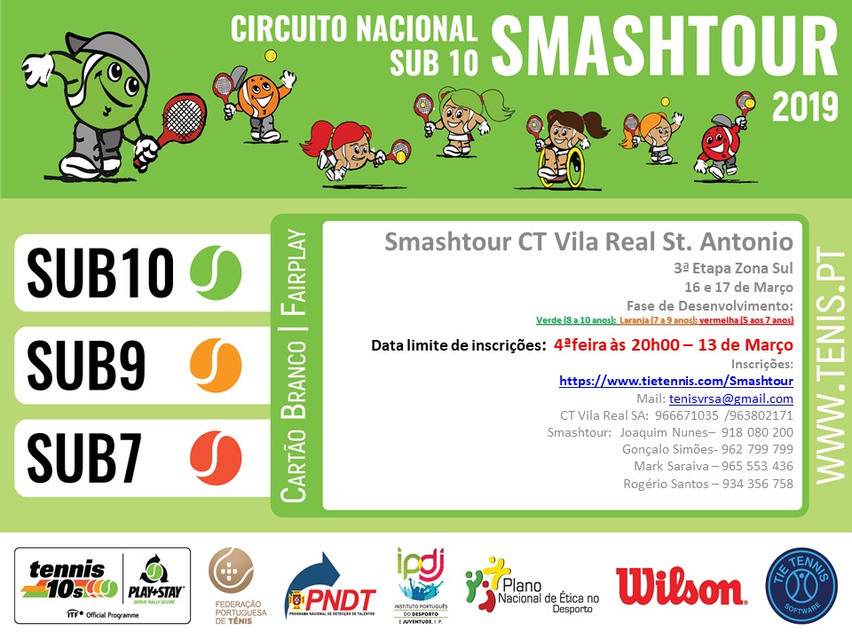 Próximo Evento Smashtour 20189 - 16 e 17 de Março no CTVRSA